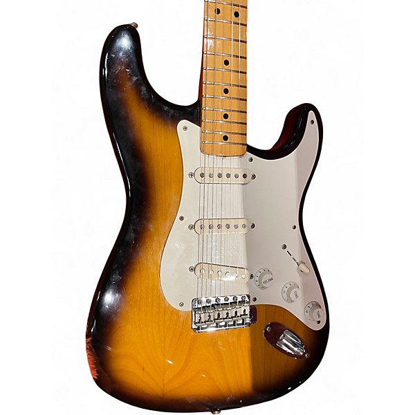 Vintage 1995 Fender 57' Stratocaster Reissue 2 Color Sunburst Solid Body Electric Guitar