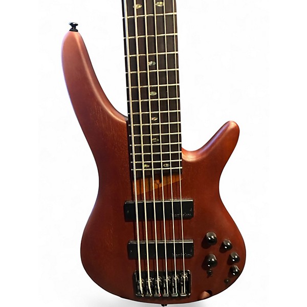 Used Ibanez SR506E 6 String Walnut Electric Bass Guitar