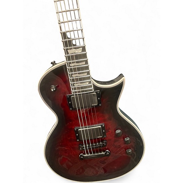 Used ESP E-II Eclipse Red Tiger Burst Solid Body Electric Guitar