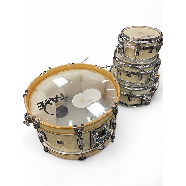 Used Taye Drums 4 Piece GO KIT White Marine Pearl Drum Kit