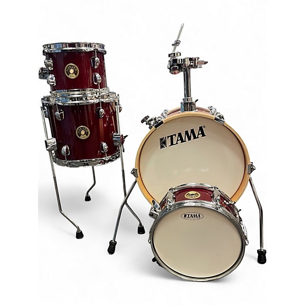 Used TAMA 4 Piece CLUB JAM FLYER CANDY APPLE MIST Drum Kit