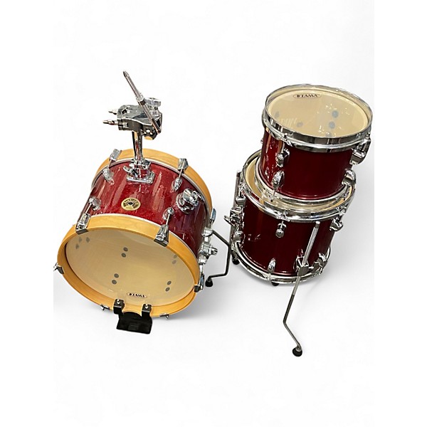 Used TAMA 4 Piece CLUB JAM FLYER CANDY APPLE MIST Drum Kit