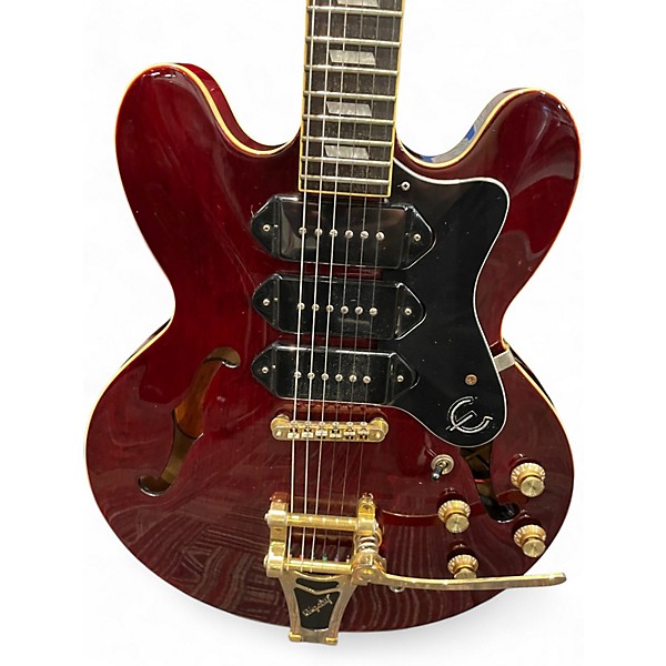 Used Epiphone riviera deluxe Burgundy Hollow Body Electric Guitar