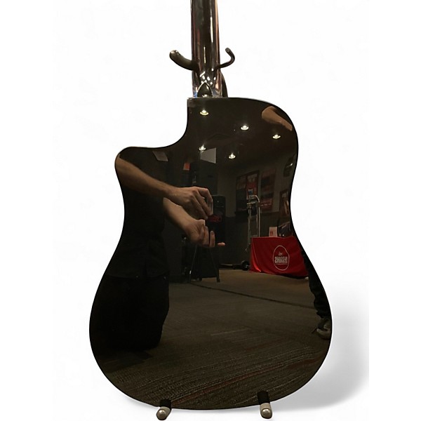 Used Fender CD60SCE Dreadnought Black Acoustic Electric Guitar