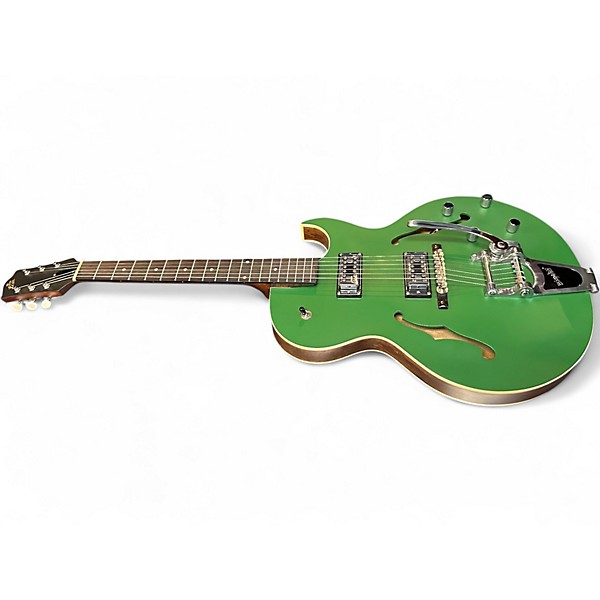 Used The Loar lh 306t matte green Hollow Body Electric Guitar