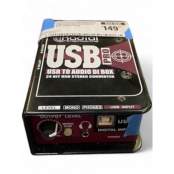 Used Radial Engineering USB Pro USB to Audio DI Box Direct Box