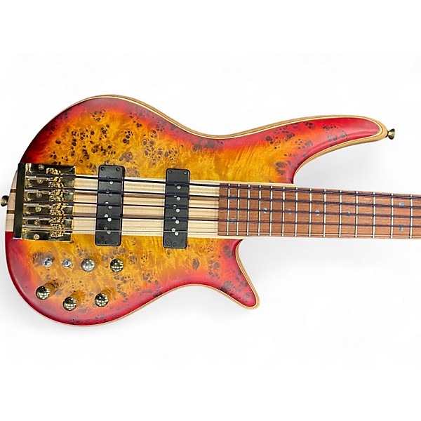 Used 2021 Jackson Pro Series Spectra Bass SPV V Transparent Cherry Burst Electric Bass Guitar