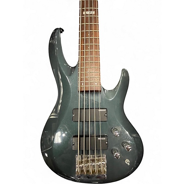 Used ESP LTD B105 5 String Gray Electric Bass Guitar