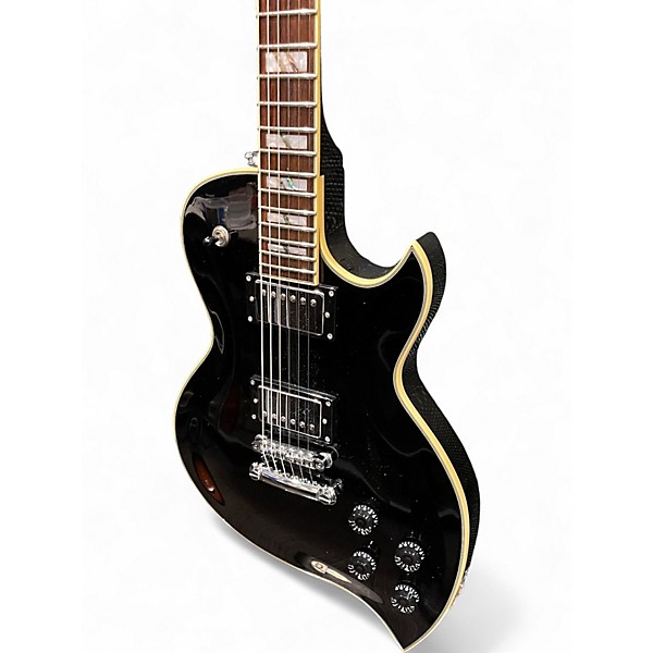 Used D'Angelico Premium TD Teardrop Black Solid Body Electric Guitar