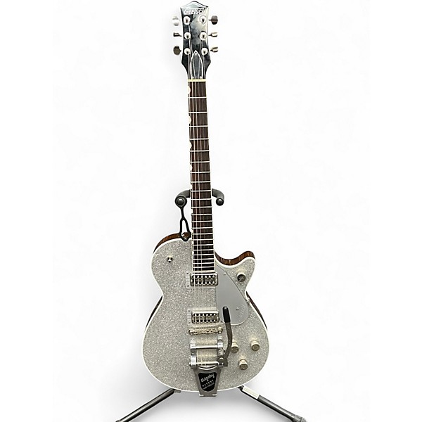 Used Gretsch Guitars G6129-PE Silver Sparkle Hollow Body Electric Guitar