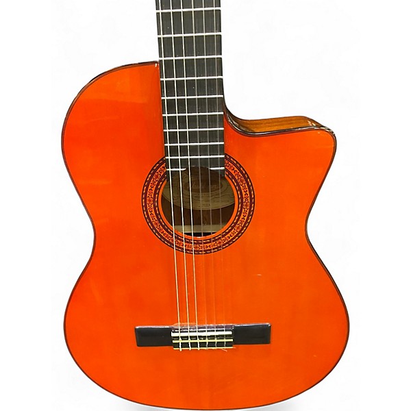 Used Washburn c5cea Natural Classical Acoustic Electric Guitar