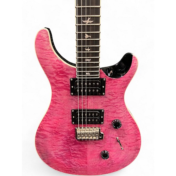 Used PRS SE Custom 24 Violet Quilt Solid Body Electric Guitar