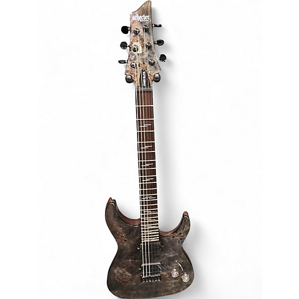 Used Schecter Guitar Research Omen Elite Trans Charcoal Solid Body Electric Guitar