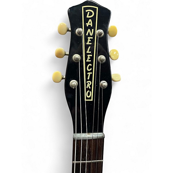 Vintage 1999 Danelectro Stock '59 Black Solid Body Electric Guitar