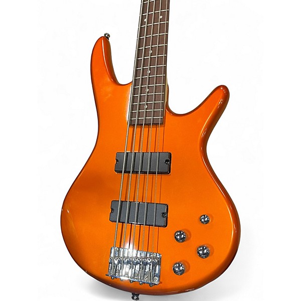 Used Ibanez GSR205 5 String Metallic Orange Electric Bass Guitar