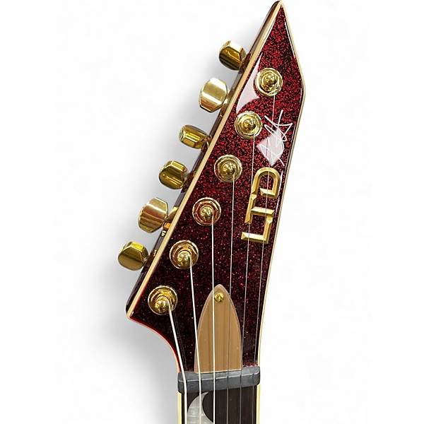 Used ESP LTD KIRK HAMMETT KHV Chrome Red Metallic Solid Body Electric Guitar