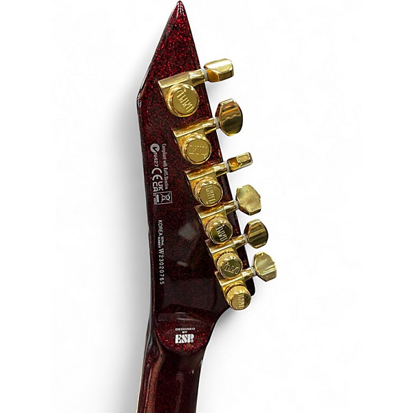 Used ESP LTD KIRK HAMMETT KHV Chrome Red Metallic Solid Body Electric Guitar