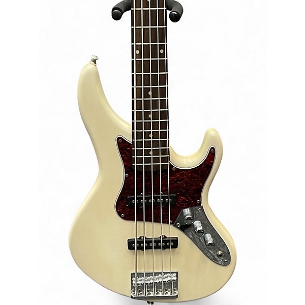 Used Brownsville J Style Bass 5 String White Electric Bass Guitar
