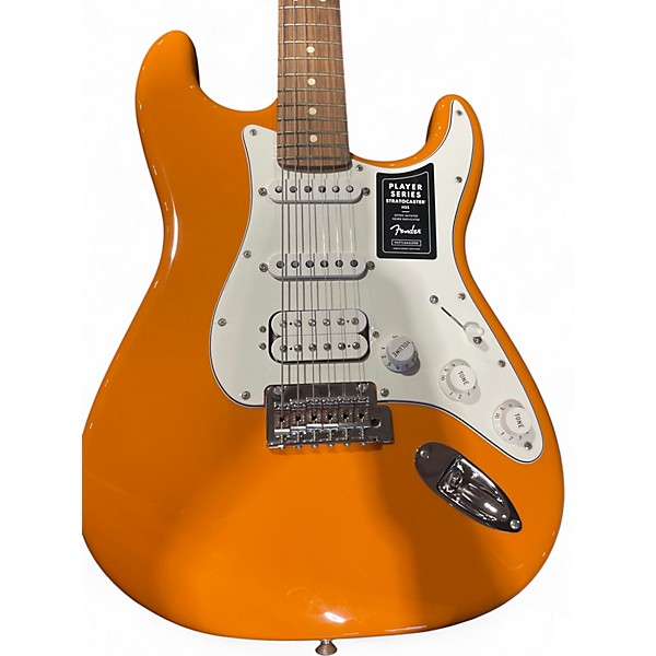 Used Fender Player Stratocaster Orange Solid Body Electric Guitar