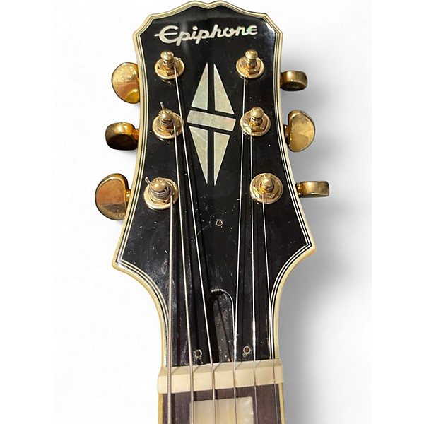 Used Epiphone Zakk Wylde Bullseye Les Paul Custom Plus Black and Yellow Solid Body Electric Guitar