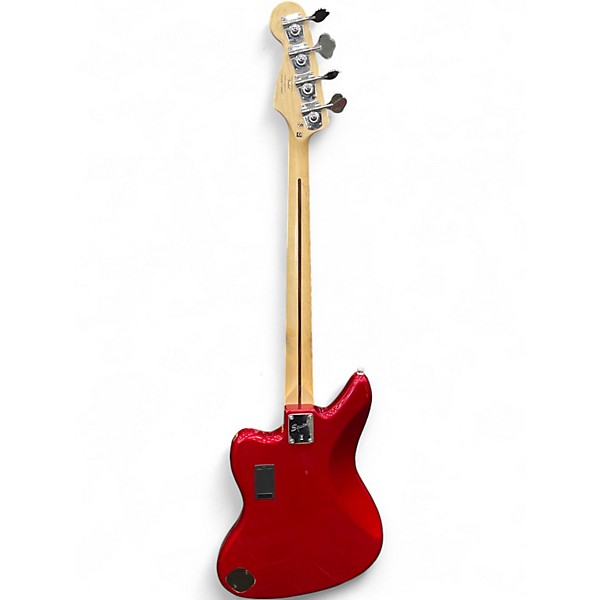 Used Squier JAGUAR BASS Candy Apple Red Electric Bass Guitar