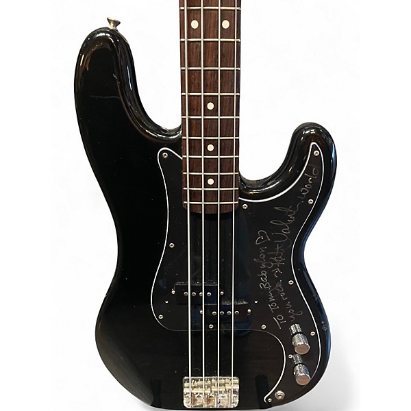 Vintage 1980s Squier Precision Bass Black Electric Bass Guitar