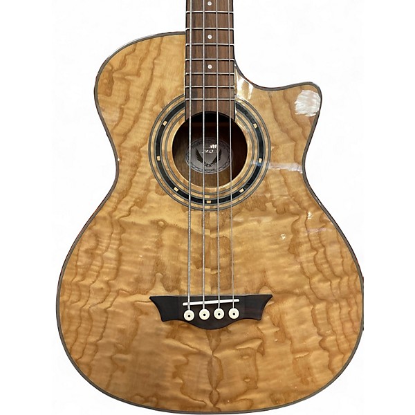 Used Dean EQABA GN NATURAL QUILT Acoustic Bass Guitar