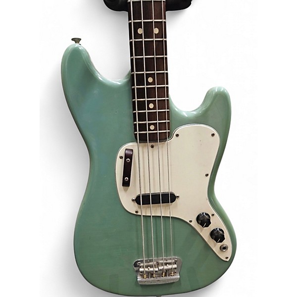 Vintage 1970s Fender Musicmaster Mint Green Electric Bass Guitar