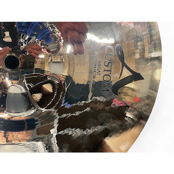 Used Zildjian 14in A Custom Hi Hat Pair Cymbal