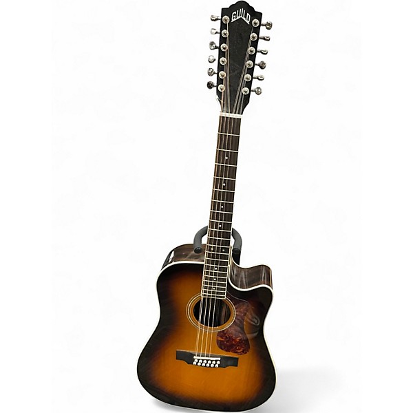Used Guild D-2612CE Deluxe sunburst 12 String Acoustic Electric Guitar
