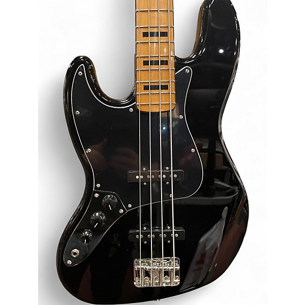 Used 2024 Squier Classic Vibe 70s Jazz Bass Black Electric Bass Guitar
