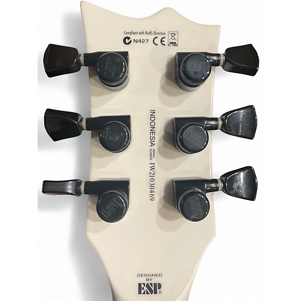 Used ESP LTD James Hetfield Signature Iron Cross Antique White Solid Body Electric Guitar
