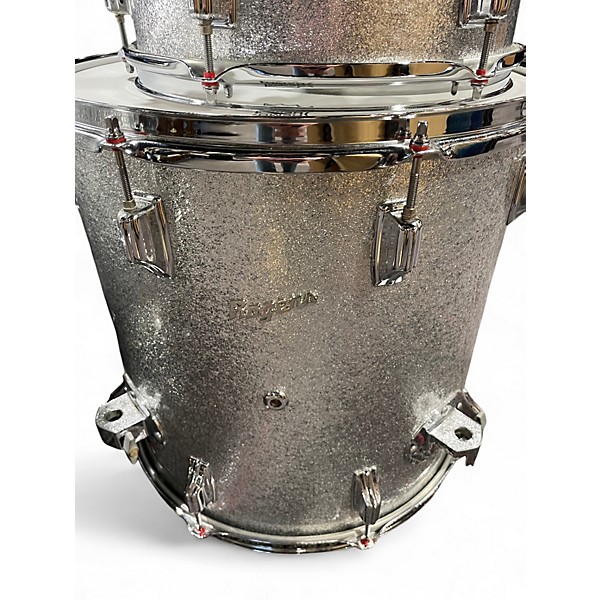 Used Rogers 3 Piece Late 70's Big R Silver Sparkle Drum Kit