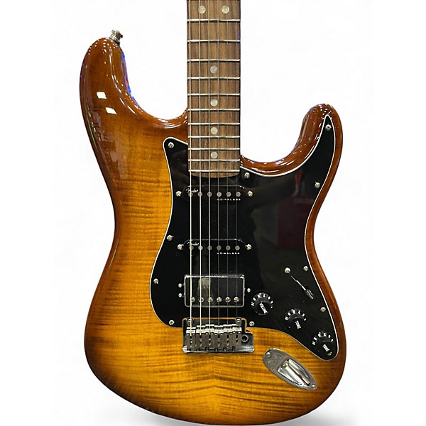 Used Fender American Ultra Stratocaster HSS Yellow Tiger Solid Body Electric Guitar