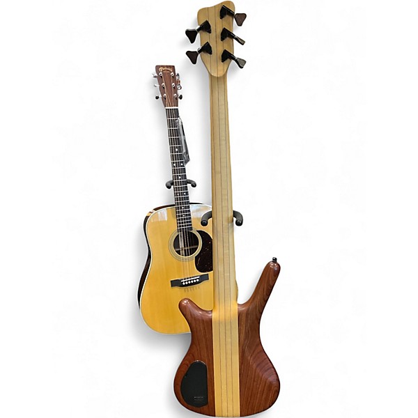 Used Warwick Pro Series Corvette 5 String brown Electric Bass Guitar