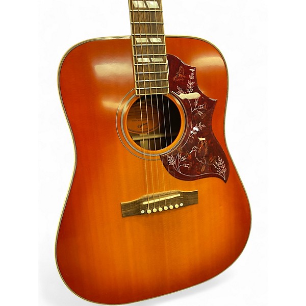 Used Epiphone Inspired by Gibson Hummingbird Faded Cherry Acoustic Electric Guitar