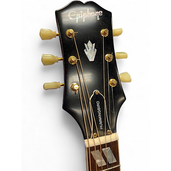 Used Epiphone Inspired by Gibson Hummingbird Faded Cherry Acoustic Electric Guitar