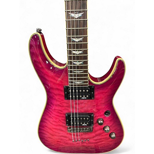 Used Schecter Guitar Research Omen Extreme 6 MAGENTA Solid Body Electric Guitar