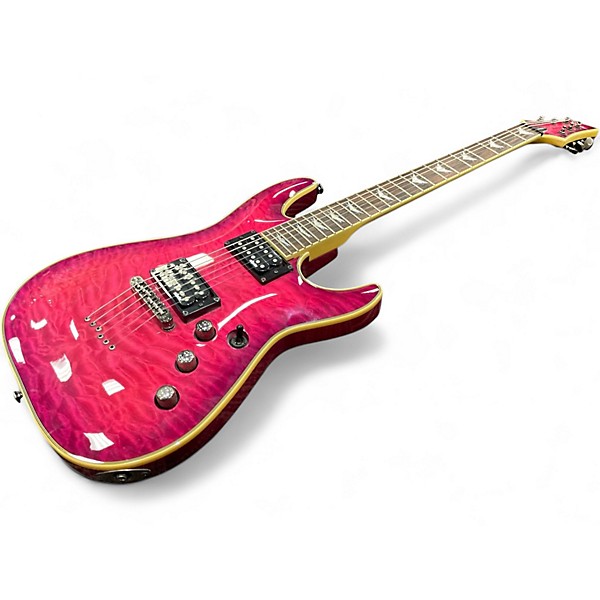 Used Schecter Guitar Research Omen Extreme 6 MAGENTA Solid Body Electric Guitar