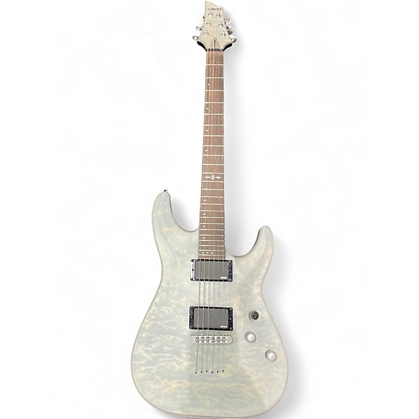 Used Schecter Guitar Research C1 Platinum White Satin Solid Body Electric Guitar