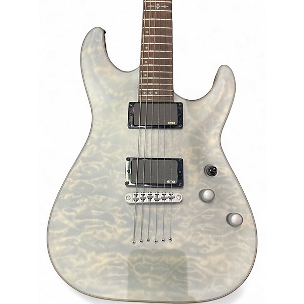 Used Schecter Guitar Research C1 Platinum White Satin Solid Body Electric Guitar