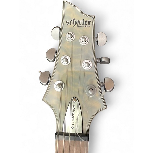 Used Schecter Guitar Research C1 Platinum White Satin Solid Body Electric Guitar