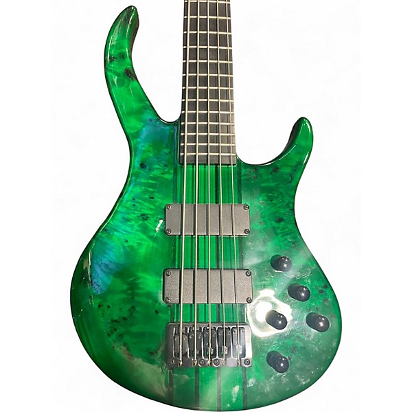 Used Inyen Vino iv5 Trans Green Electric Bass Guitar