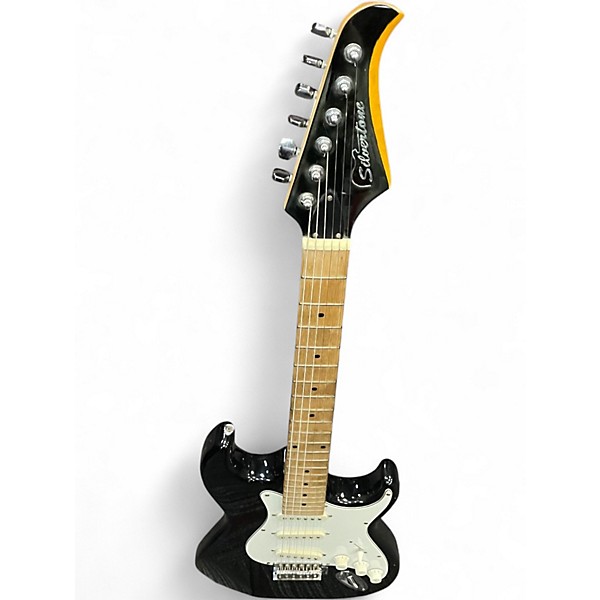 Used Silvertone St Style Black Solid Body Electric Guitar