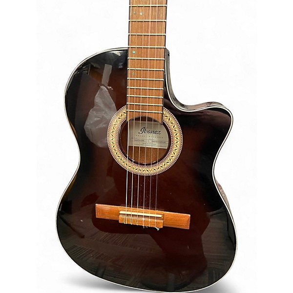 Used Ibanez ga35tce Brown Classical Acoustic Electric Guitar