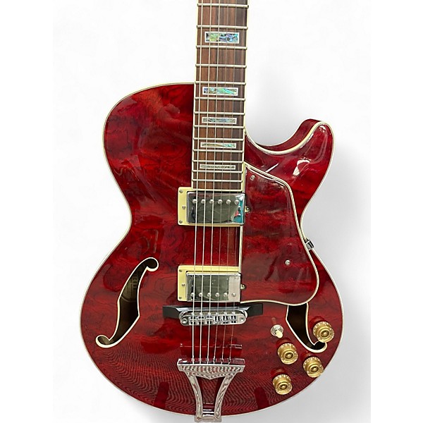 Used Ibanez AG85 Artcore transparent red Hollow Body Electric Guitar