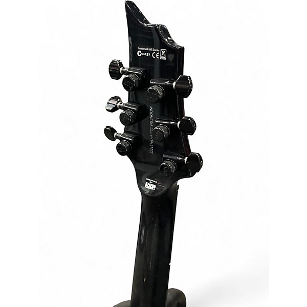 Used ESP LTD H1001QM Trans Charcoal Solid Body Electric Guitar