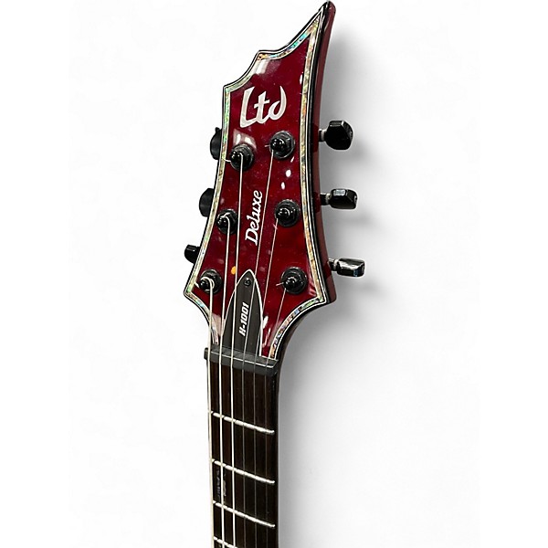 Used ESP LTD H1001QM Crimson Red Trans Solid Body Electric Guitar