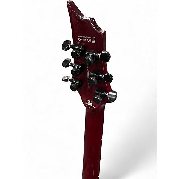 Used ESP LTD H1001QM Crimson Red Trans Solid Body Electric Guitar