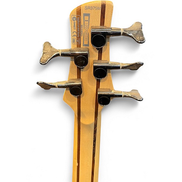 Used Ibanez SR375 5 String 2 Color Sunburst Electric Bass Guitar